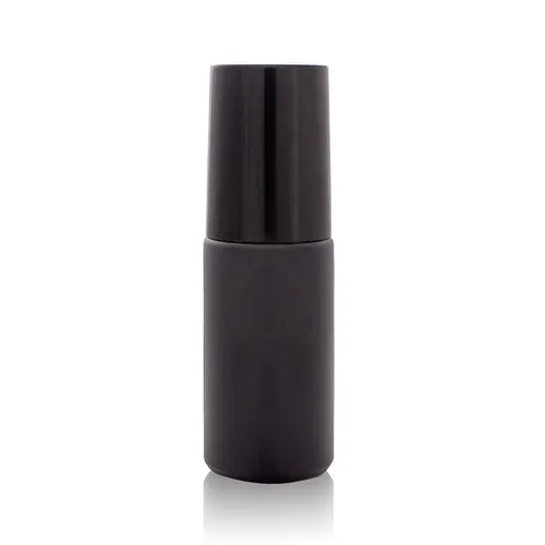 5PCS Black 5 мл цветная стеклянная с роликом бутылочки эфирное масло портативный парфюм эфирное масло роликовый шар пустой косметический контейнер - Цвет: 5PCS Black