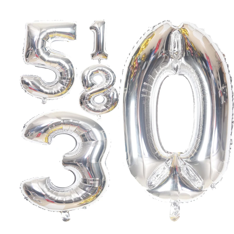 16/32/40Inch Rose Gold Silver Digital 0-9 Number Foil Balloon Baby Shower Happy Birthday Party Wedding Decoration Helium Globos |