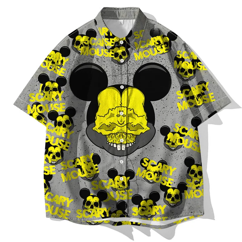 

2021 Summer Short-Sleeved Shirt Animal Flamingo Creative 3D Digital Printing Shirt Fashion Men's Shirt Beach Casual Loose Shirt