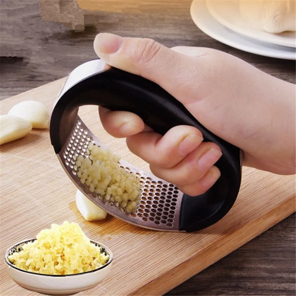 

Stainless Steel Garlic Press Manual Garlic Grinder Grater Ginger Press Kitchen Accessories Garlic Chopper Crusher Kitchen Gadget