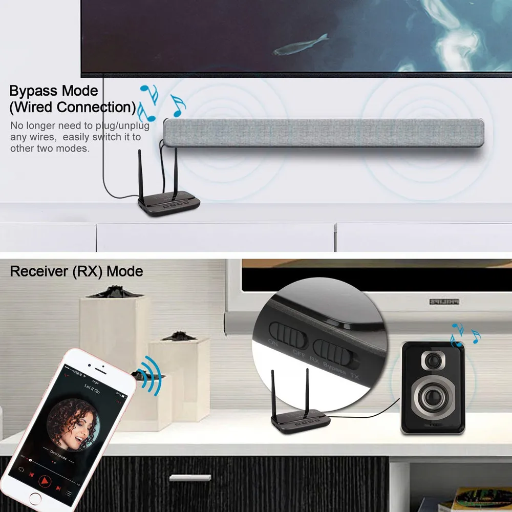 NFC 80M Bluetooth 5 0 передатчик приемник обход aptX LL HD беспроводной аудио адаптер SPDIF RCA AUX 3