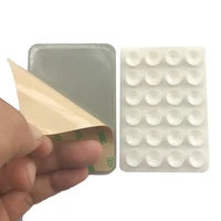 single side silicone suction pad for mobile phone fixture suction cup backed 3m adhesive silicone rubber sucker pad for fixed