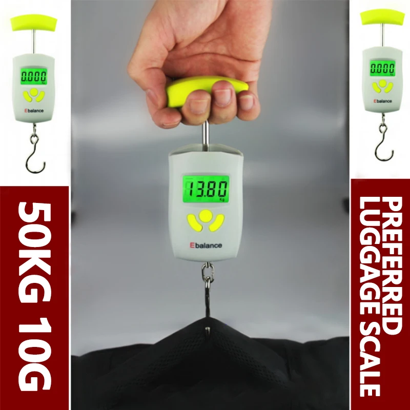 

50kg X 10g Mini Digital Hook Scale Scale Portable Scale for Fishing Luggage Travel Weighting Steelyard Electronic Hanging Scales