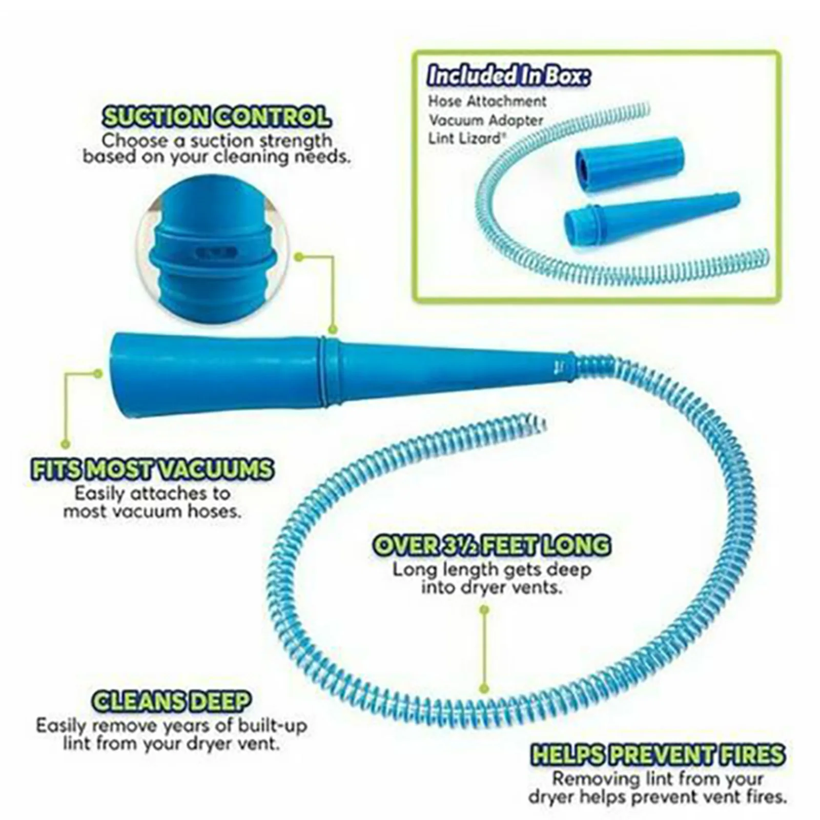 

Universal Portable Dryer Lint Vacuum Hoses Cleaner Dust Removal Extension Tube for Washer Dryer Ventilation Fixing Home Cleaning