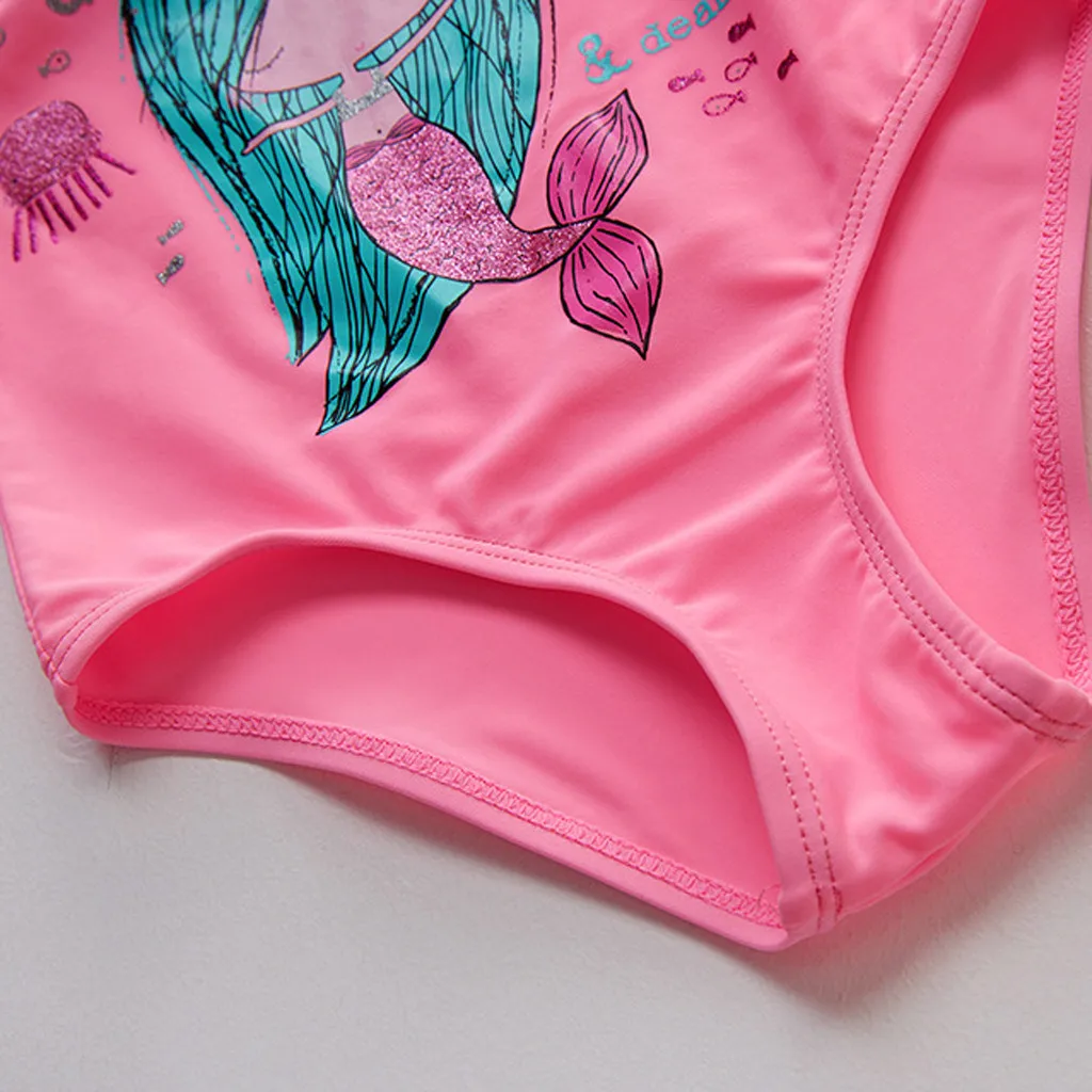 Новые детские летние пляжные бикини для маленьких девочек кавайный розовый
