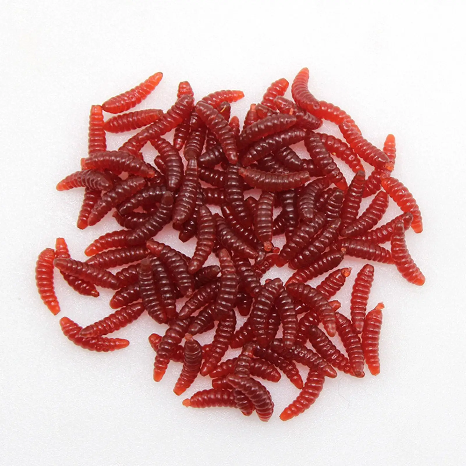 

50PCS Lifelike Silicone Red Worm Soft Lures Earthworm Artificial Rubber Baits Shrimp Flavor Additive Bass Carp Tackle