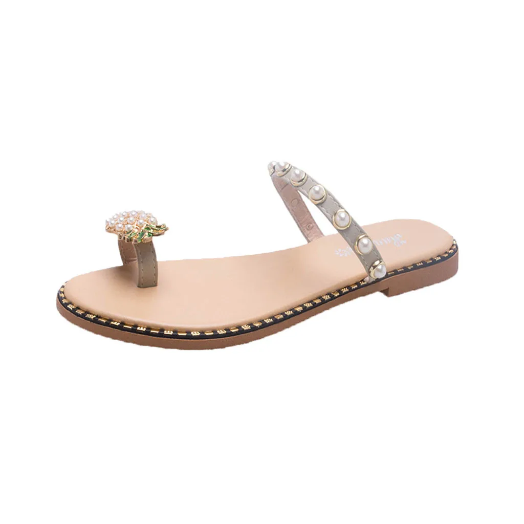 Новинка женские повседневные летние шлепанцы на плоской подошве Вьетнамки