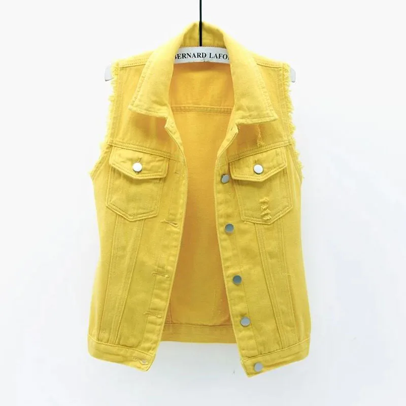 

Women Denim Vest High Street Autumn Chic All-match Ladies Denim Outwear Simple Basic Sleeveless Waistcoat Womens Jackets