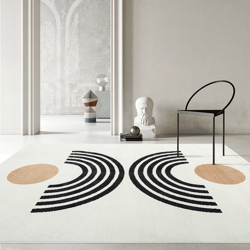 

White Nordic Carpets Modern Bedroom Rug Soft Coffee Table Blanket Minimalist Rectangular Anti-slip Mat Carpet for Living Room