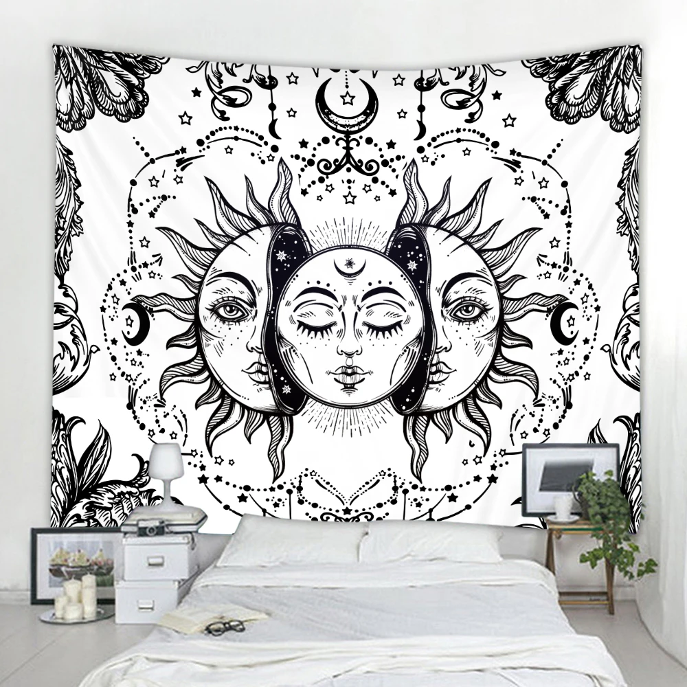 

The hottest selling sun flower goddess tapestry dormitory bedroom wall decoration hanging cloth exclusive large size supply