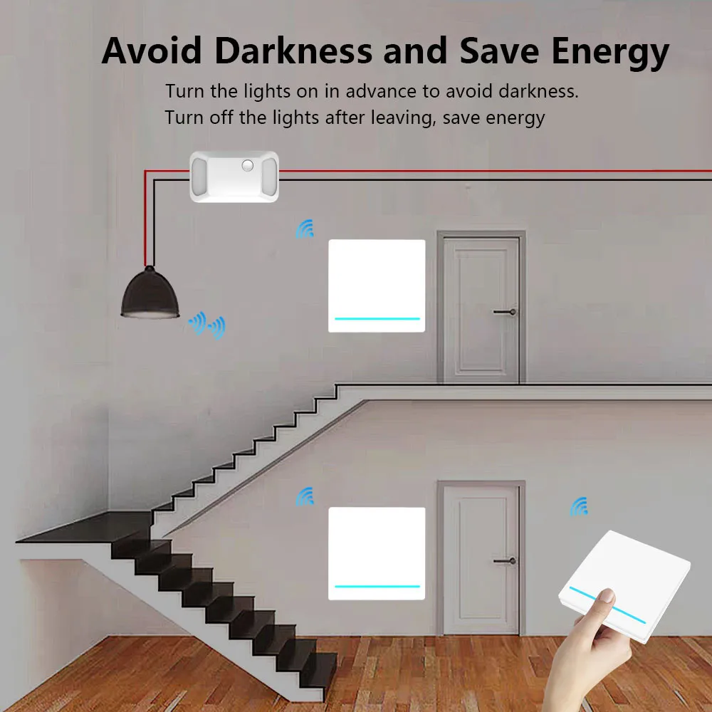 SMATRUL пуш ап Беспроводной умный дом настенный выключатель светильник 433 МГц RF