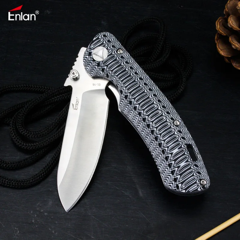 Складной нож Enlan G10 с ручкой 8CR13Mov для кемпинга охоты выживания EDC фруктовые ножи