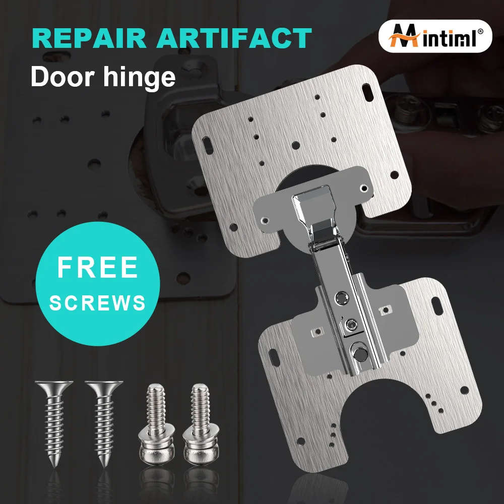 

1/2/4PCS Mintiml Hinge Repair Plate Cabinet Door Closet Hinge Plates Door Cabinet Bookshelves Silver Replacement Repair Plate