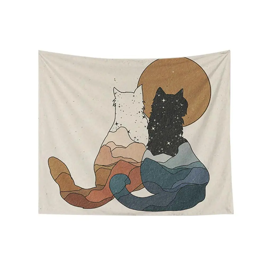 Психоделический гобелен с Луной цветочные настенные ковры спальни гобелены
