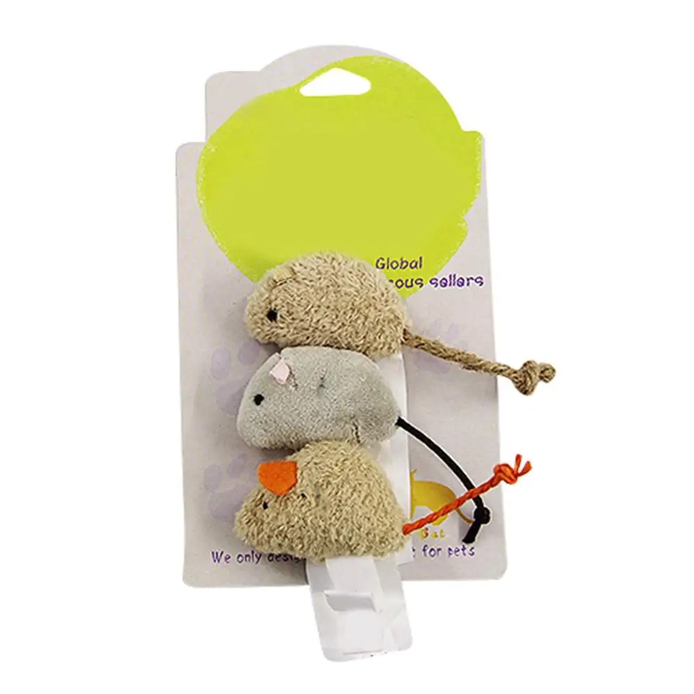 3 Pcs/lot Pet Interactive Bite Resistant Scratch Plush Sim Mice Toy Teaser Cat Toys Set Durable For Pets Of All Sizes | Дом и сад