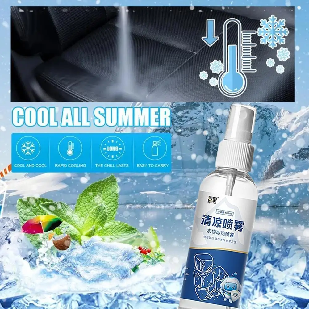 

100ml Summer Instant Cooling Spray For Outdoor Instant Cooling Mist Cooling Spray Coolant Car Interior Cooling Agent Wholesale