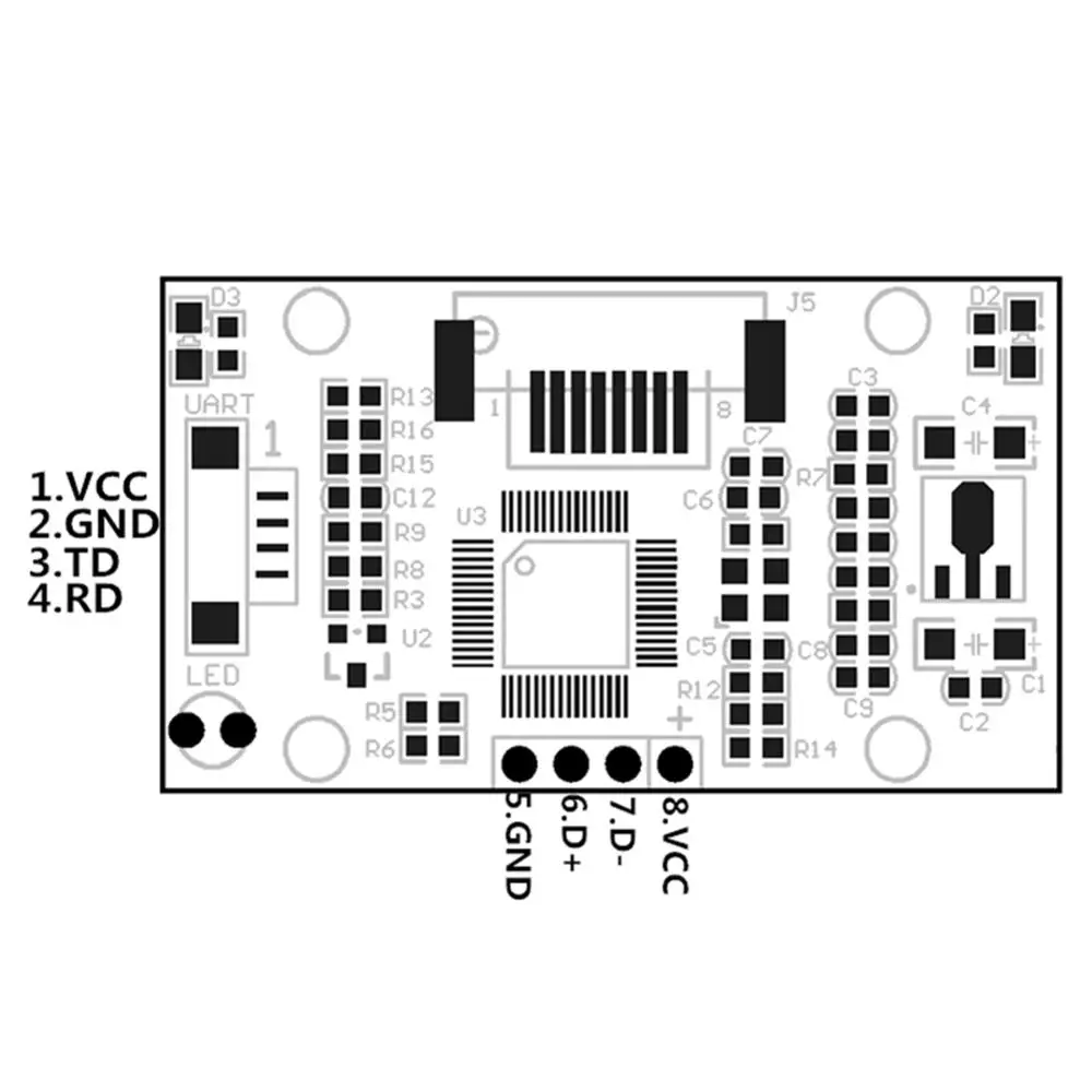 R303 USB модуль распознавания отпечатков пальцев Модуль контроля доступа датчик