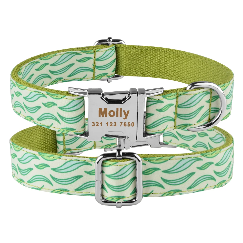 

Personalized Dog Collar Pet ID Collars Custom Free Engraved Name Dog Collars Puppy Medium Large Dogs Tag Adjustable Nylon Collar