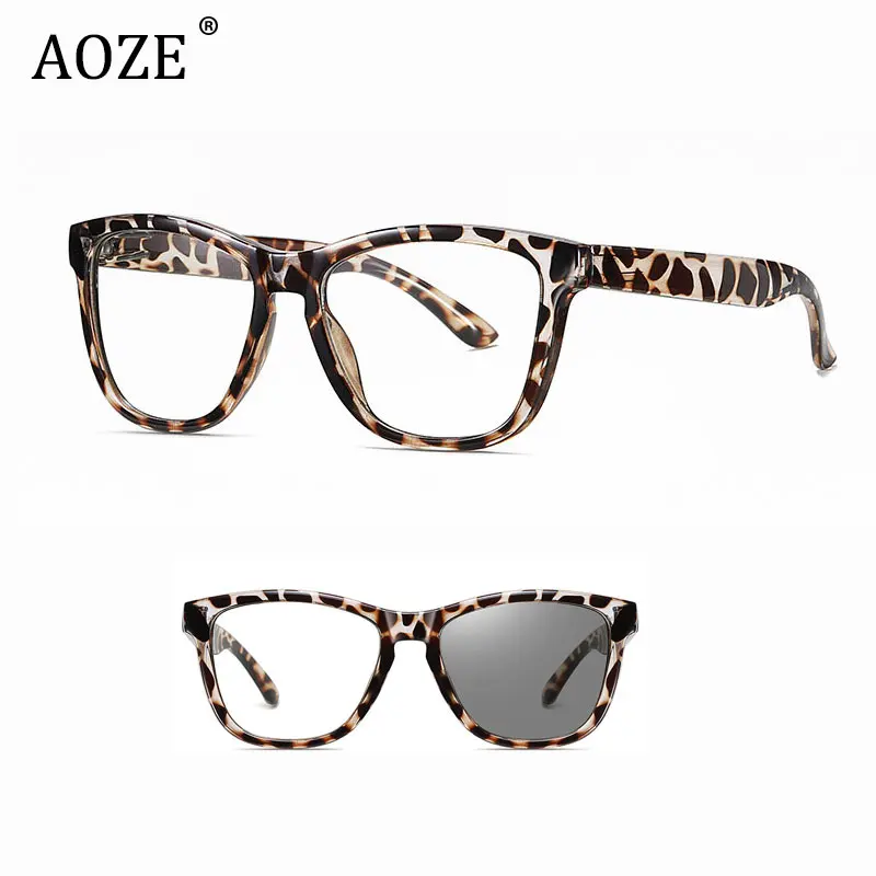 

2021 Anti Blue Light Computer Glasses Photochromic Sunglasses Women Men Rectangle Color Changing Eyeglasses Ultralight Outdoor