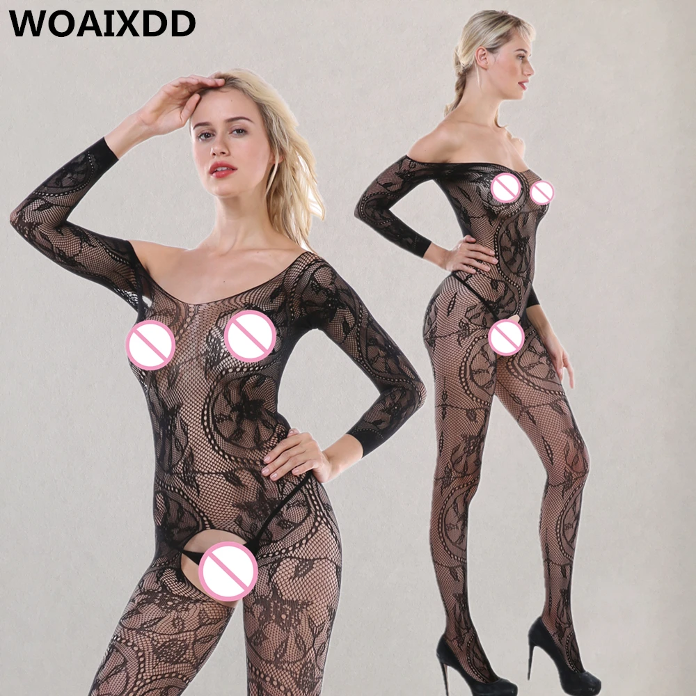 

XXXL сексуальное боди с открытой промежностью Эротическое белье Для женщин эротическое комбинезон сетчатые боди с чулками нижнее белье Lenceria ...