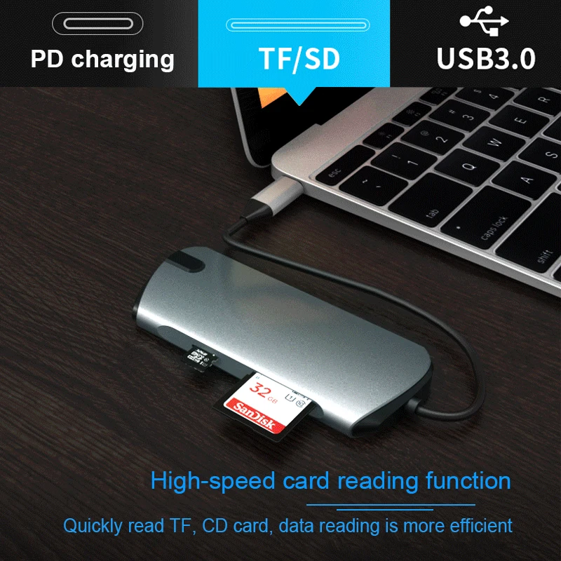 BKSCY USB C HUB Многофункциональный женский разветвитель типа usb 3 0 hub HDMI RJ45 PD адаптер