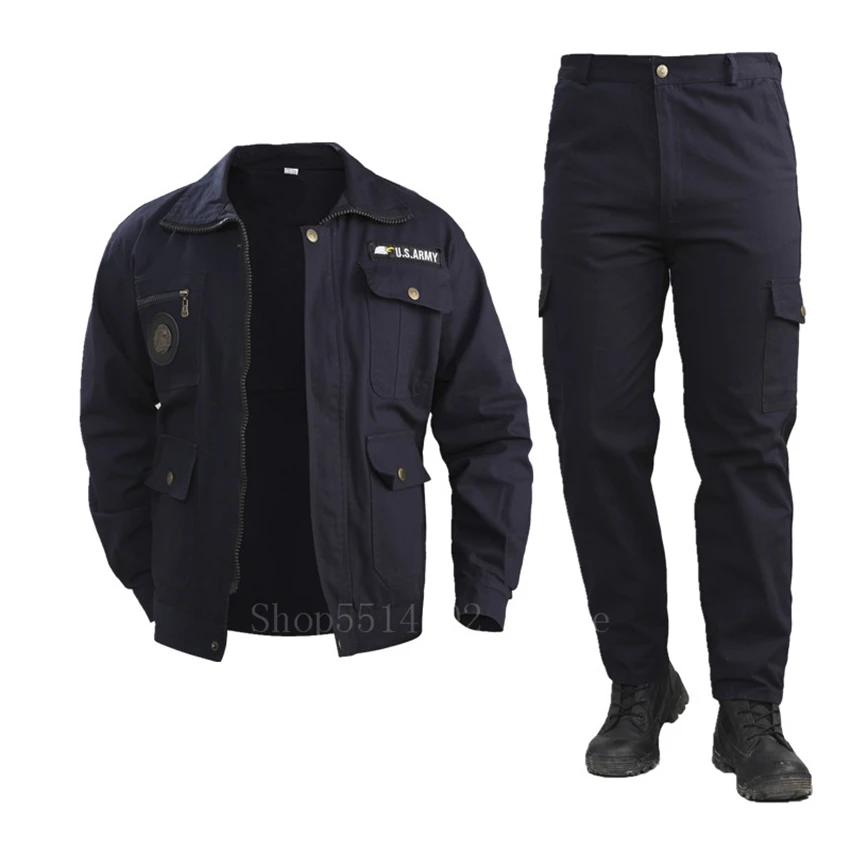 

Men's Cotton Military Jacket Cargo Pants Set Man Tactical Camouflage Multicam Combat Uniform Bomber Soft Autumn Outdoor Workwear