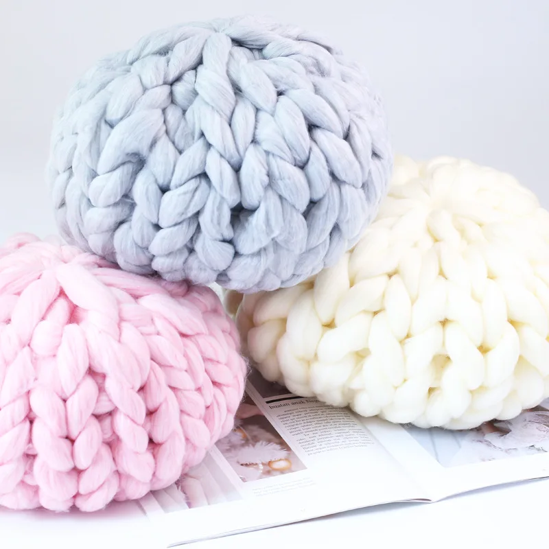 Оливковая Новинка Макарон искусственная шерсть ручная работа толстая нить