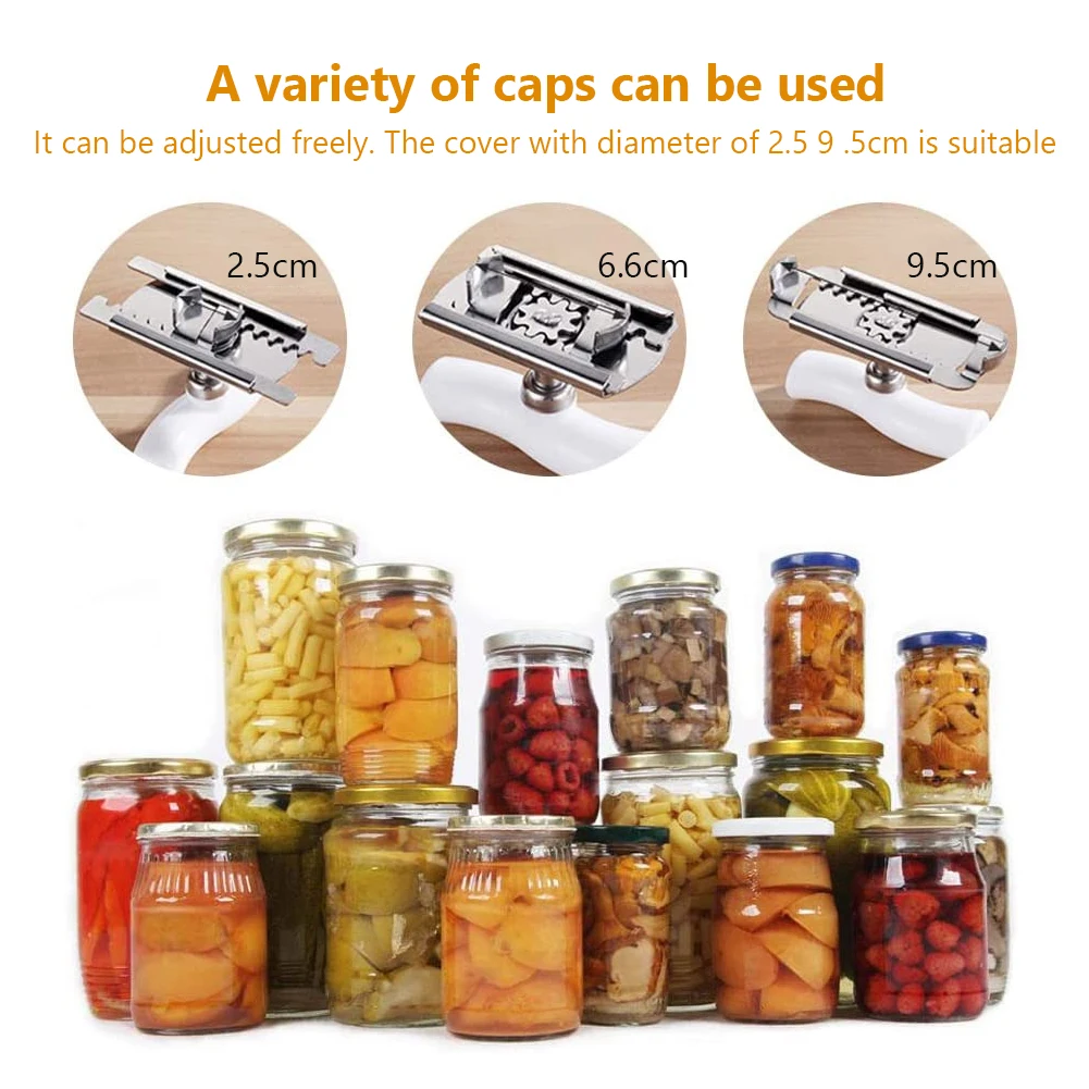 

Can Opener Tools Cap Lid Easy Gadget Manual Can Jar Opener Adjustable Stainless Steel Lids off Bottle Twist 1-3.7 Inches Kitchen