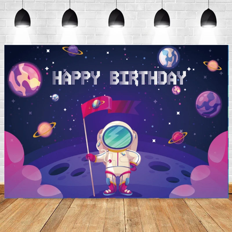 

Space Astronaut Newborn Backgrounds Universe Planet Earth Moon Baby Shower Kid Birthday Party Photography Backdrops Photo Studio