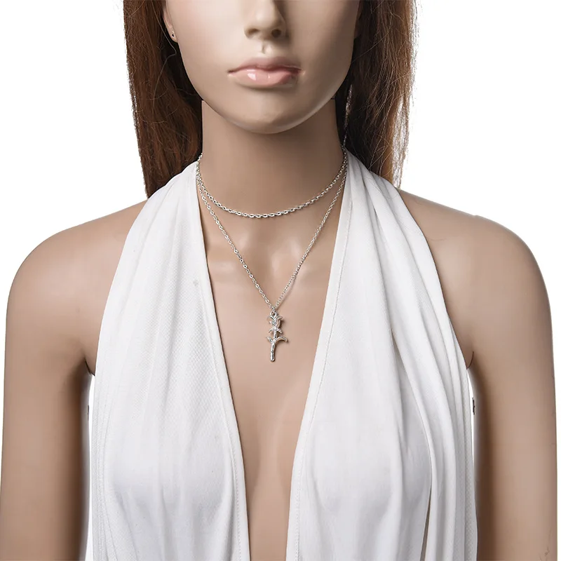 Импортные товары новое Золотое металлическое ожерелье на ключицу Женская