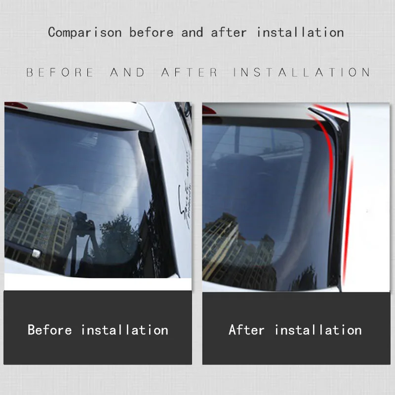 2 шт. автомобильный спойлер из углеродного волокна для заднего окна боковой крыло