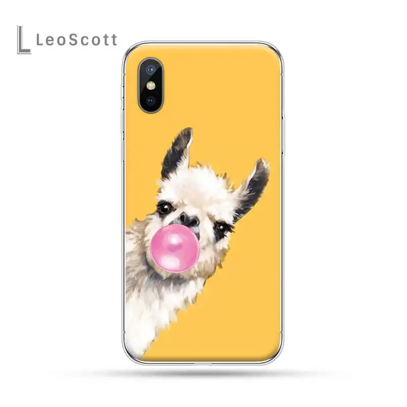 

cute lamas Alpaca animals pink Phone Case for iPhone 11 12 pro XS MAX 8 7 6 6S Plus X 5S SE 2020 XR