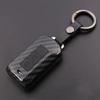 abs carbon fiber shellsilicone cover remote key holder fob casekeychain for mitsubishi series
