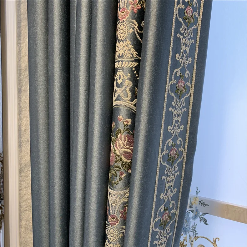 

Simple European Style for Living Room Curtains Blackout Floor Curtains Bedroom Balcony Hardcover New House Wedding Room Cusotm