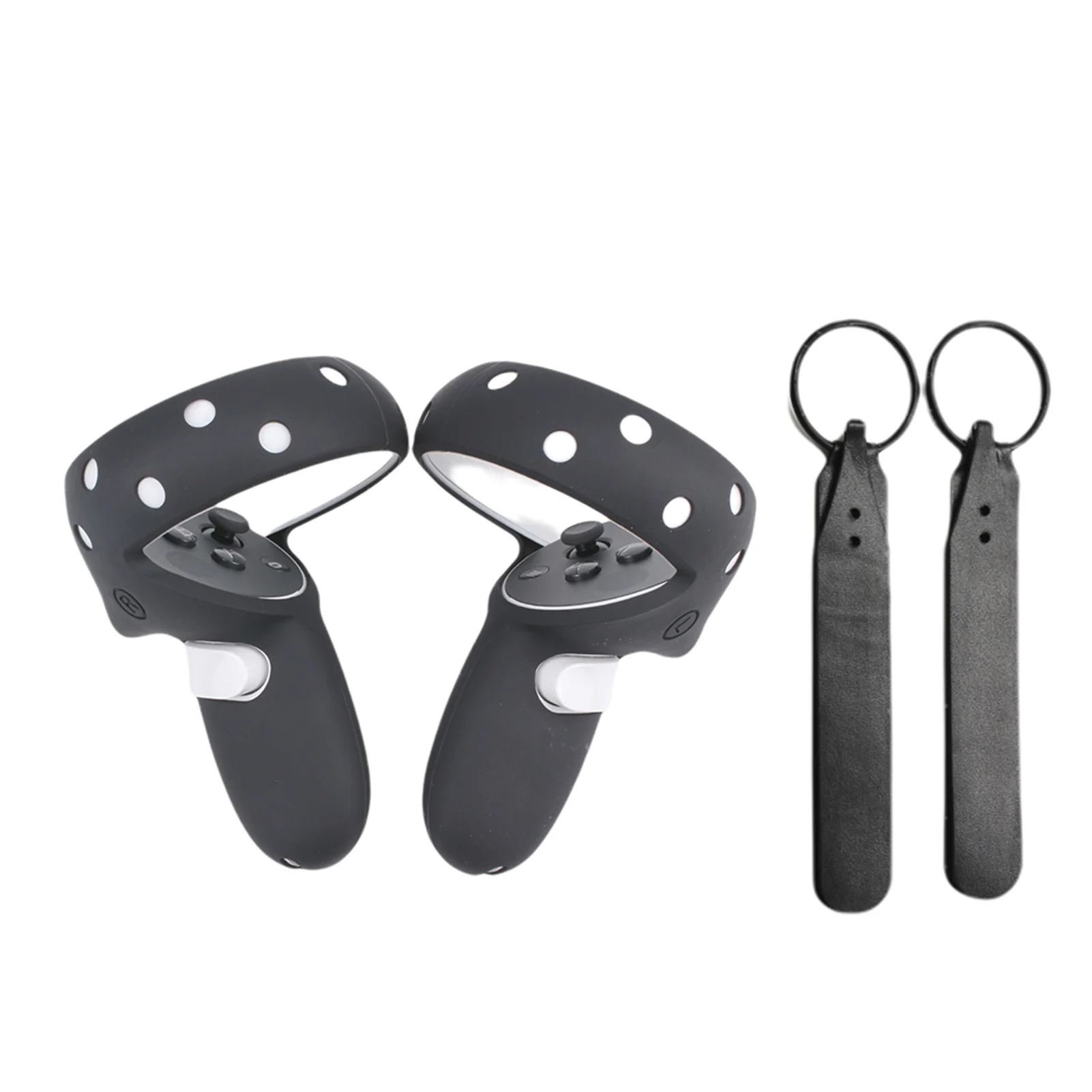 

1pair Touch Controller Grip Cover Anti-throw Adjustable Silicone Solid Anti-slip Handle With Knuckle Strap For Oculus Quest 2