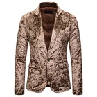 Роскошные бриллиантовые бархатные смокинг-пальто для вечеринки, Мужской Блейзер, жакет, мужское облегающее Деловое платье на одной пуговице, мужские костюмные пиджаки большого размера