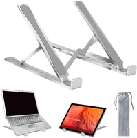 laptop stand holder foldable portable 9height adjustable laptop riser with carry bag aluminum ventilated desktop holder notebook