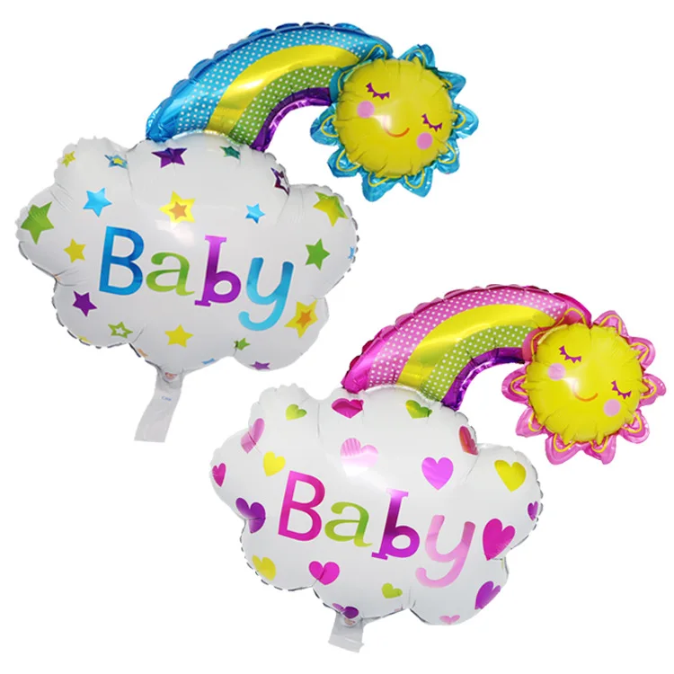 Радужный воздушный шар смайлик солнце облако алюминиевые воздушные шары для