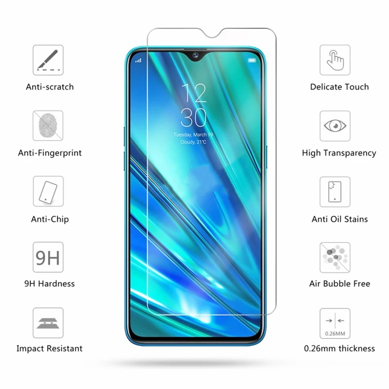 Закаленное стекло 9H HD для Realme 5 3i 3 Pro 2 прозрачное Защитное экрана C1 C2 U1|Защитные