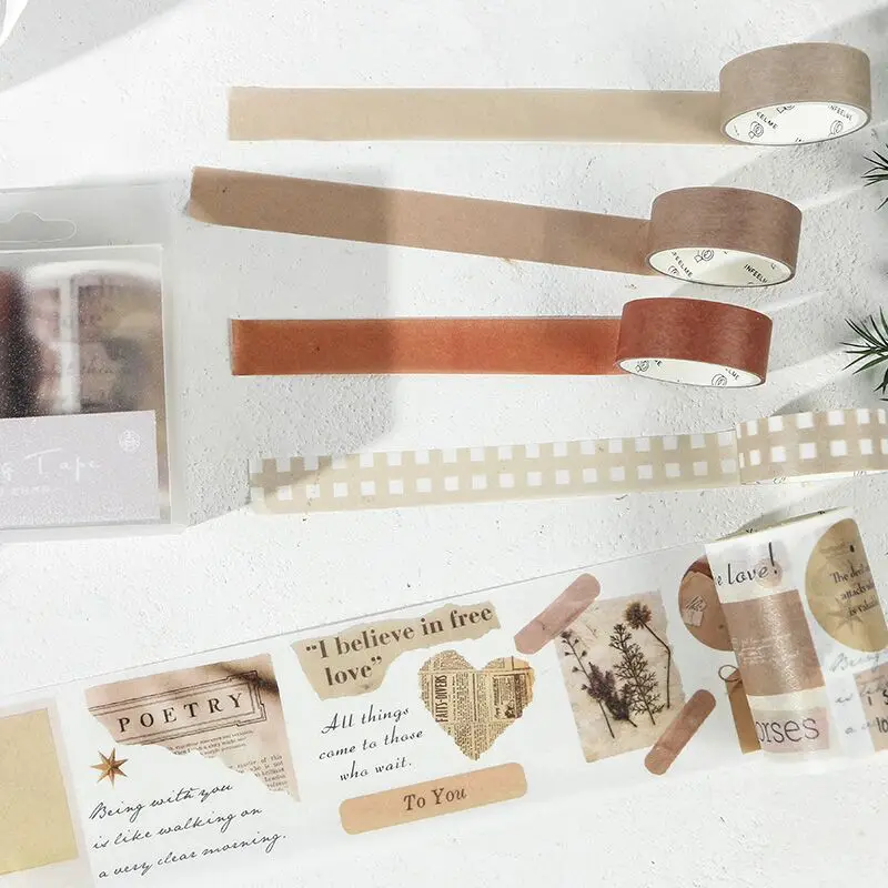 5pcs Retro Memories Masking Tape Set 15mm 60mm Vintage Flower Journal Instagram Adhesive Washi Tapes Stickers Decoration A6424 | Канцтовары