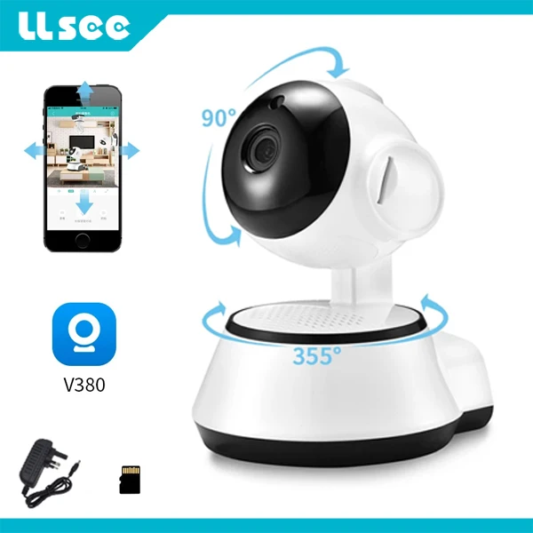 

LLSEE-V380 Pro Panoramic WiFi IP Home Security Smart Wireless Audio Recording Monitoring Indoor Baby Monitor IP Camera
