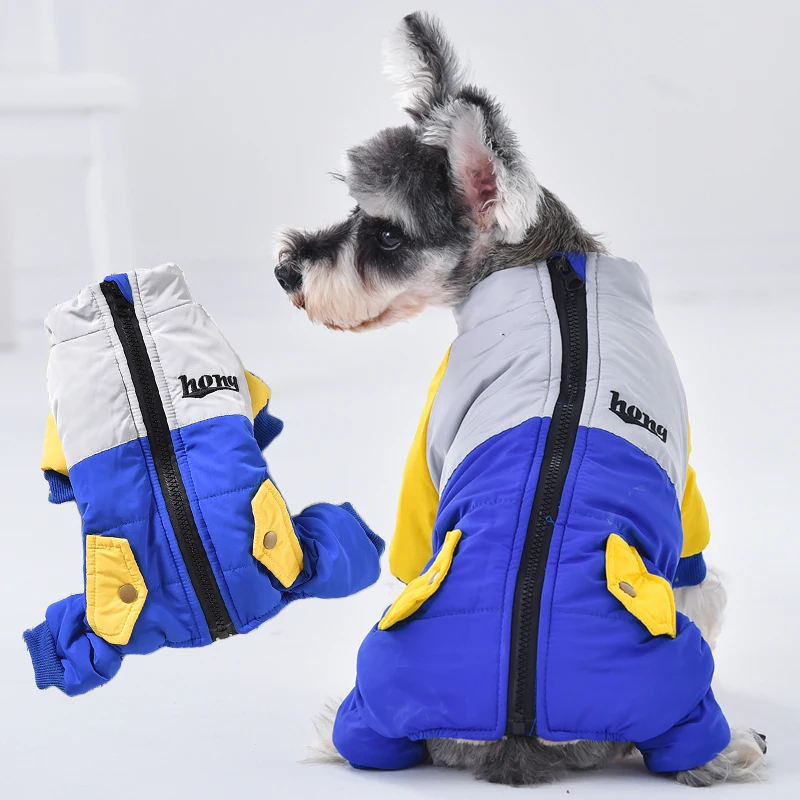 Одежда для собак с защитой от снега зимние теплые комбинезоны щенков пижамы