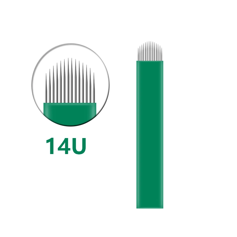 

50Pcs Laminas Nano Tebori Microblading Black 14 Flex U Shape Tattoo Needles Pins Blade for Permanent Makeup Eyebrow Pen