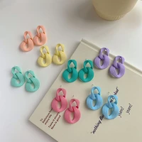 candy colors chains drop earrings colorful resin acrylic y2k dangle earrings for women korean fashion party jewelry gift