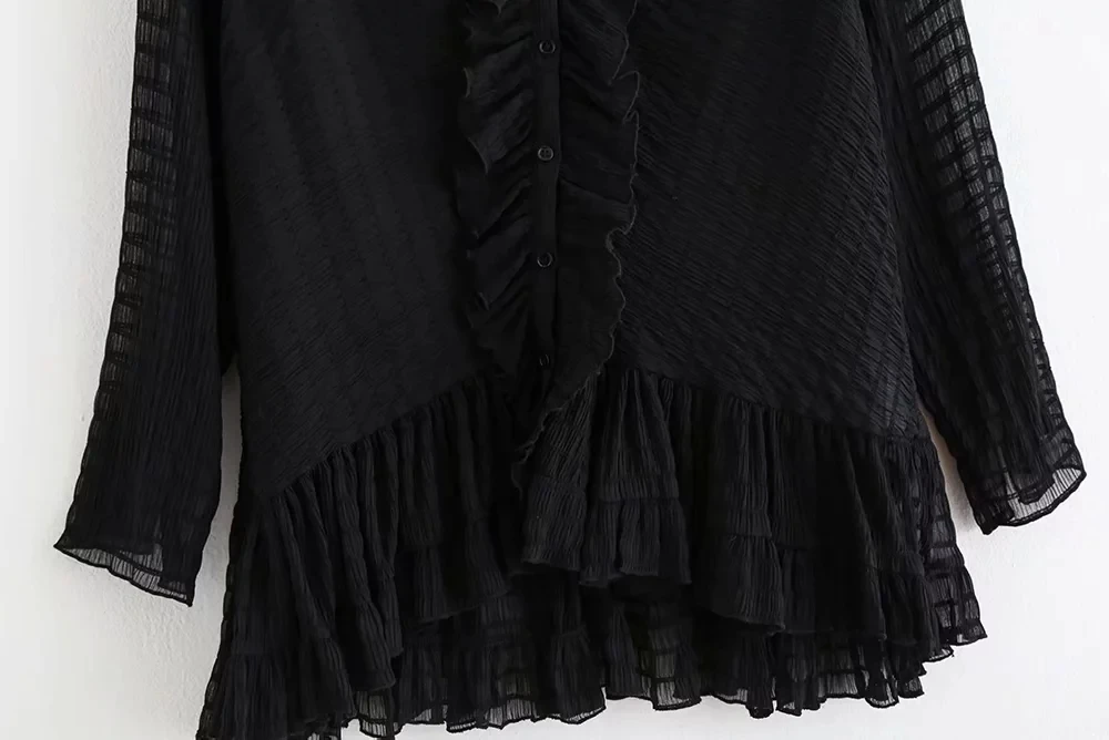 Новые прозрачные женские топы и блузки осенние черные сексуальные рубашки