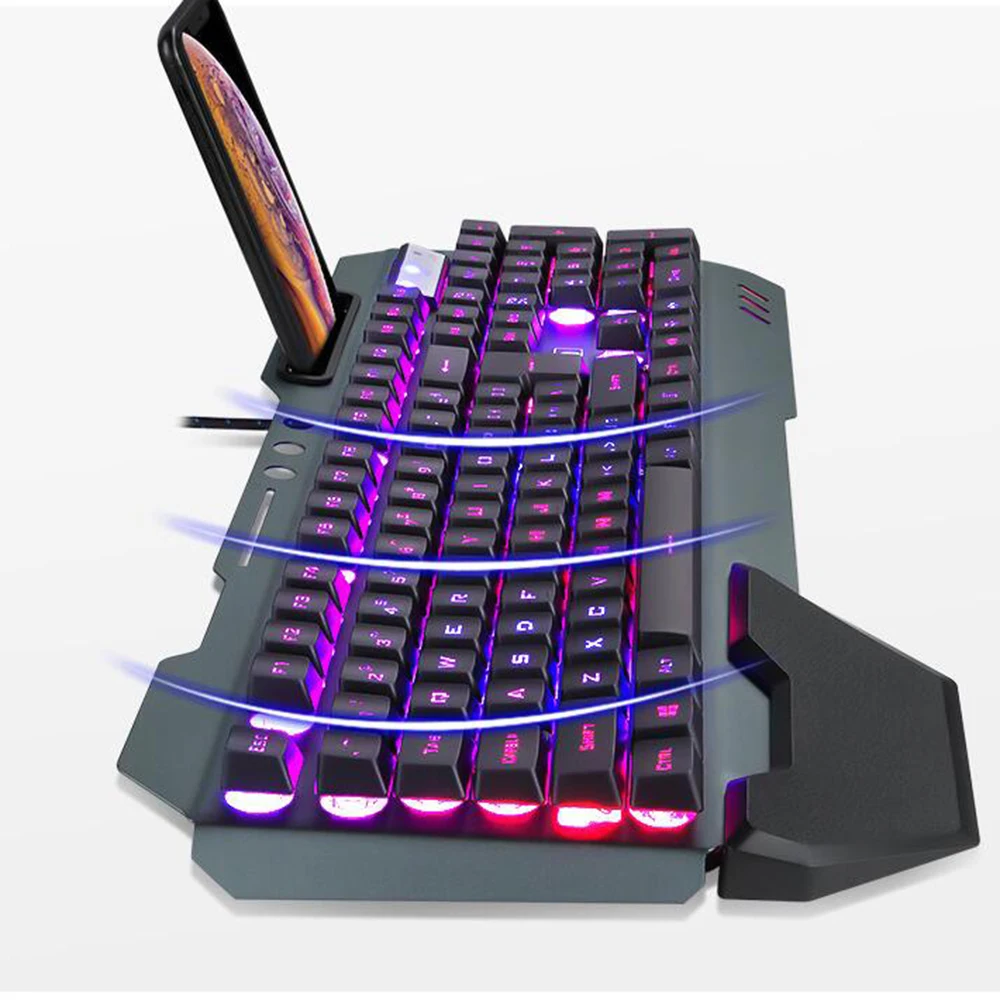 Проводная игровая клавиатура и мышь 3200 DPI RGB Радуга с подсветкой