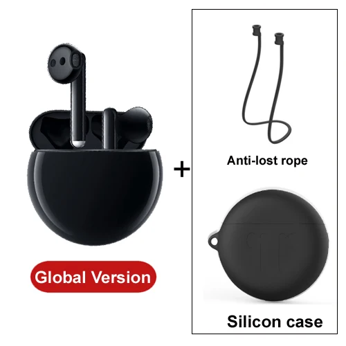 Беспроводные наушники huawei Freebuds 3 TWS, Bluetooth наушники с активным шумоподавлением, Bluetooth 5,1, управление нажатием, 20 часов работы - Цвет: Black add case rope