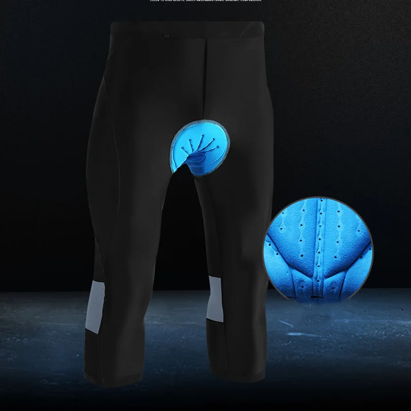 2019 мужские спортивные штаны длиной до икры эластичные велосипедные колготки с