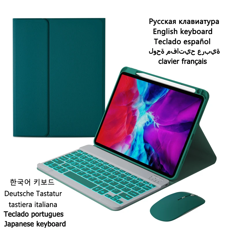 

For iPad 10.2 7th 8th Gen Keyboard Case for iPad Air 2019 Pro 10.5 Case for iPad 8 7 Russian Spanish Korean Backlit Keyboard