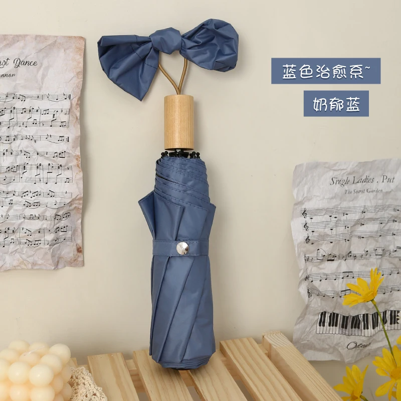 

Lightweight Vintage Umbrellas Rain Women Uv Protection Mini Three Fold Umbrellas Clear Automatic Parapluie Rain Gear EH50U